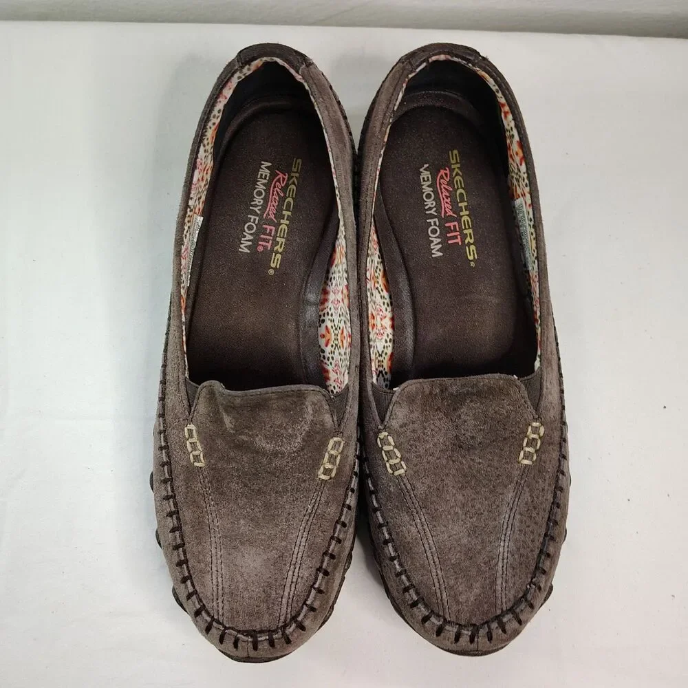 SKECHERS Relaxed Fit Memory Foam 8.5 Women's Slip-On Moccasins Shoes - Picture 3 of 8